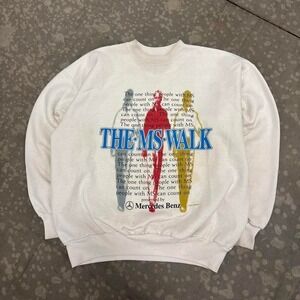 Vintage 1997 MS Walk sweatshirt Hanes ComfortBlend white crewneck size L